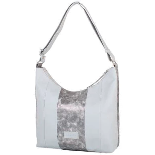 Жіноча сумка хобо Laskara сіра (LK-10249-silver-snake) фото 9