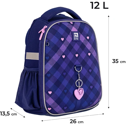 Рюкзак Kite Education каркасный 555 Check and Hearts (K24-555S-1) фото 16