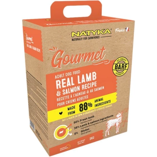 Полувлажный корм Natyka Gourmet Adult Lamb & Salmon для собак с ягненком и лососем 3 кг (5430001795103)