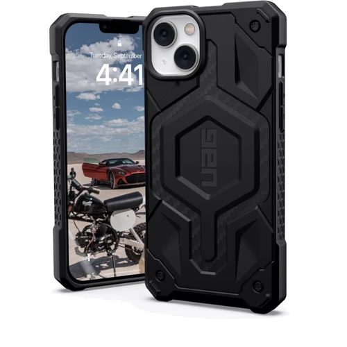 Чохол для iPhone Urban Armor Gear UAG Magsafe Carbon Fiber (114029114242) для iPhone 14 Plus: Колір черный