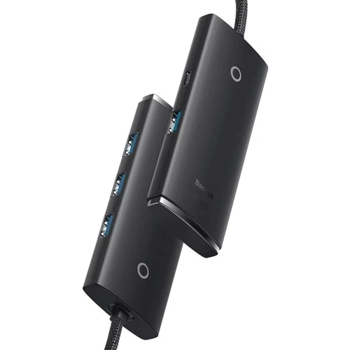 Адаптер Baseus Adapter Lite Series USB-C to 4хUSB3.0+USB-C Black (WKQX030401): Интерфейс подключения USB 3.0, USB-C