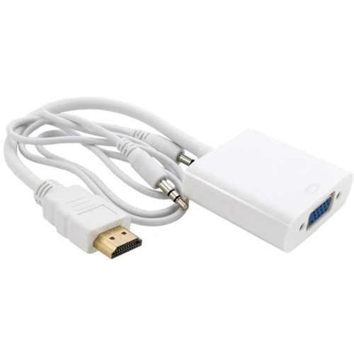 Адаптер ExtraDigital Adapter HDMI to VGA 0.15m White (KBH1645): Колір білий