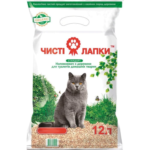 Наполнитель туалетов Чистые лапки древесный Стандарт 3 кг х 6 шт. (72 л) (4820137810015-6): Вид Древесный