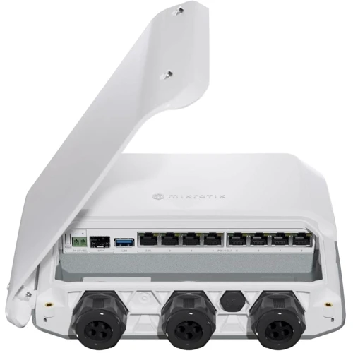 Маршрутизатор Wi-Fi Mikrotik RB5009UPr+S+OUT: Интерфейс подключения (LAN-порт) 7x Gigabit Ethernet портов, 1 x 2.5G Ethernet порт, 1x 10G SFP+ порт