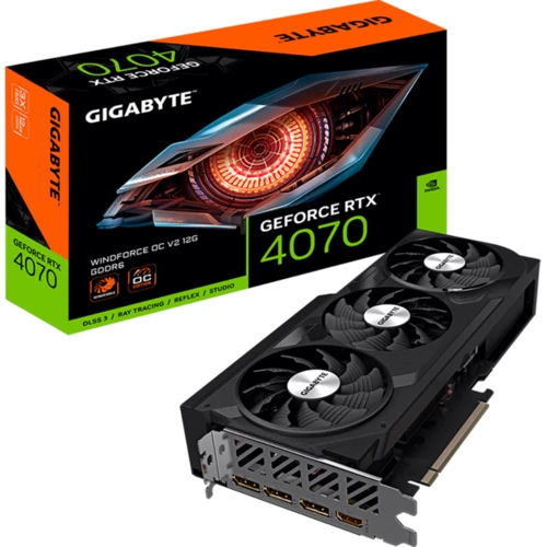 Видеокарта GIGABYTE GeForce RTX4070 12Gb WINDFORCE OC (GV-N4070WF3OCV2-12GD) UA: Форм-фактор Стандартная