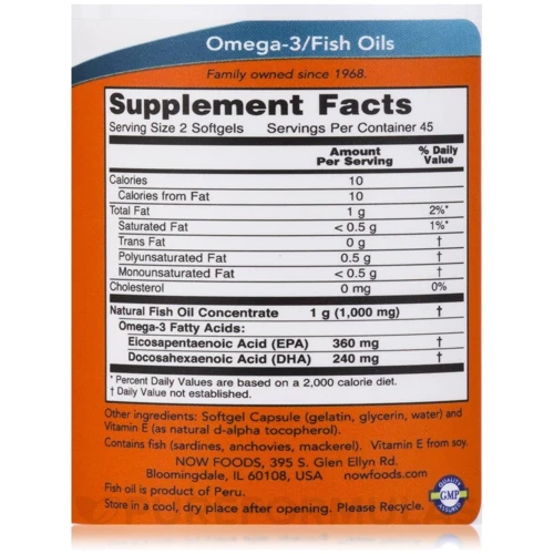 NOW Foods Omega-3 Mini Gels 90 caps: Тип Омега 3