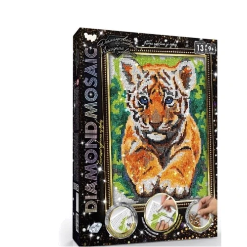 Алмазная мозаика Danko Toys Diamond Mosaic А4 №10 Тигренок 20х30 см (DM-03-10)