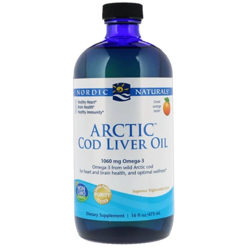 

Nordic Naturals Arctic Cod Liver Oil 16 fl oz (473 ml) Orange Рыбий жир жидкий из печени арктической трески со вкусом апельсина