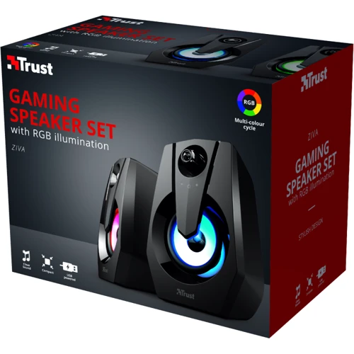 Акустическая система Trust 2.0 Ziva RGB Illuminated Black (24071) фото 4