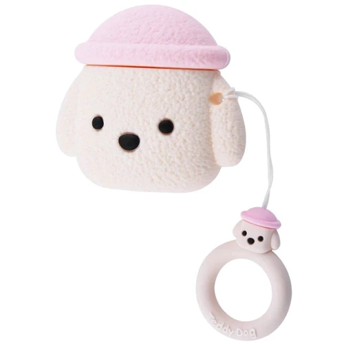 

Чехол для наушников Tpu Case Dogs Poodle White/Pink for Apple AirPods