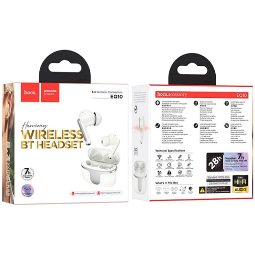 Наушники Hoco EQ10 Harmony White: Тип крепления без креплений