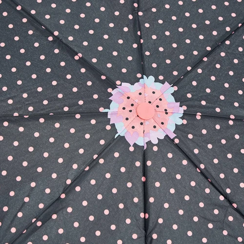 Зонт женский полуавтомат Monsen черный (C13261peach-black): Фасон Складной (3 сложения)