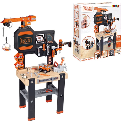 Игровой набор Smoby Toys Блек + Деккер. Мастерская с подъемным краном и машинкой 117х82х35 см (360731)