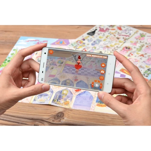 Набір перекладних наклейок Scribble Down з онлайн додатком Казка про принцесу, А4