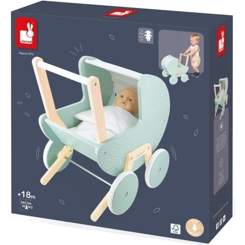 Коляска Janod для куклы мятная (J05900)