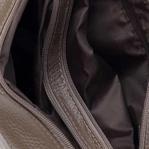 Женская сумка через плечо Borsa Leather серая (K1bb301gr-grey): Фактура Матовая, Зернистая