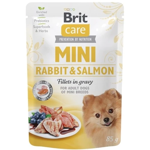 Влажный корм для собак Brit Care Mini pouch филе в соусе кролик и лосось 85 г (8595602560332)