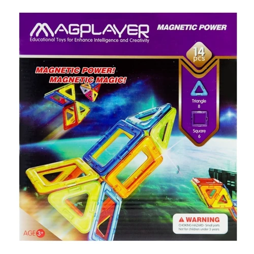 Магнітний констуктор MagPlayer 14 ед. (MPB-14): Рекомендований вік від 3 років
