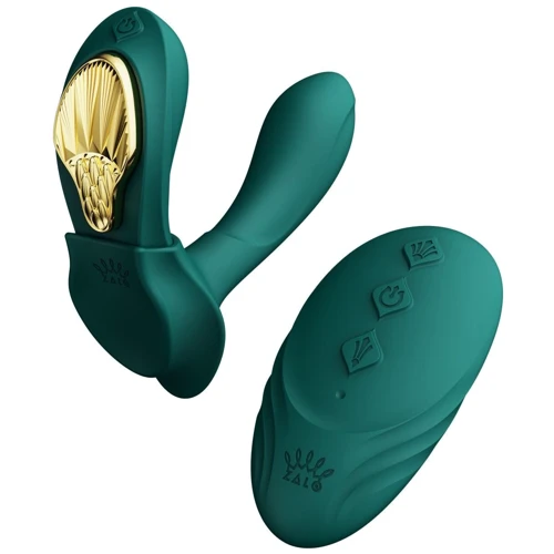 Смартвибратор в трусики Zalo - AYA Turquoise Green, насадка и пульт ДУ