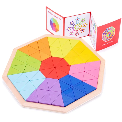 Головоломка Восьмиугольник New Classic Toys деревянная 72 части (10515)