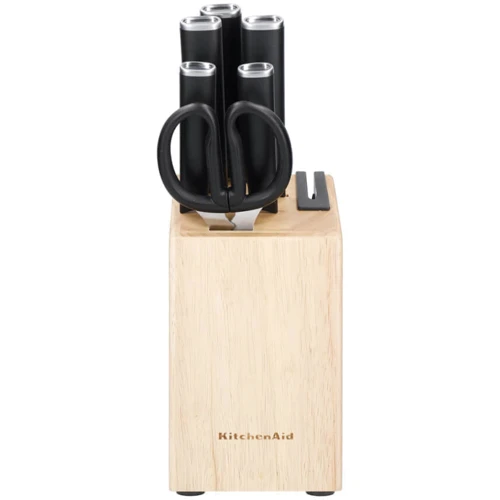 Набор кухонных ножей Набор ножей с подставкой KitchenAid Classic, 6 предметов и точилки (KE6PSTANOBG)