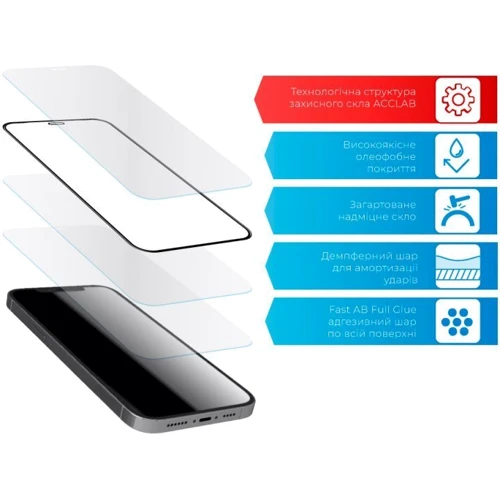 Аксесуар для смартфона ACCLAB Tempered Glass Full Glue Black для Samsung S901 Galaxy S22/S911 Galaxy S23: Матеріал стекло