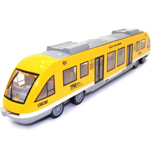 Машинка игрушечная Автопром Электричка 43х6х9 см, желтый (7954AB)