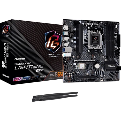 ASRock B650M PG LIGHTNING WIFI: Оперативная память 4xDDR5 7200+ МГц, до 192 ГБ