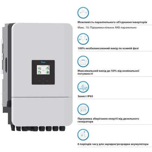 Гибридный солнечный инвертор (hybrid) Deye SUN-14K SG05LP3-EU-SM2 14KW 48V 2 фазы
