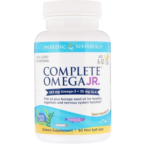 Nordic Naturals Complete Omega Junior 283 mg 90 Mini Soft Gels Lemon Омега со вкусом лимона для подростков