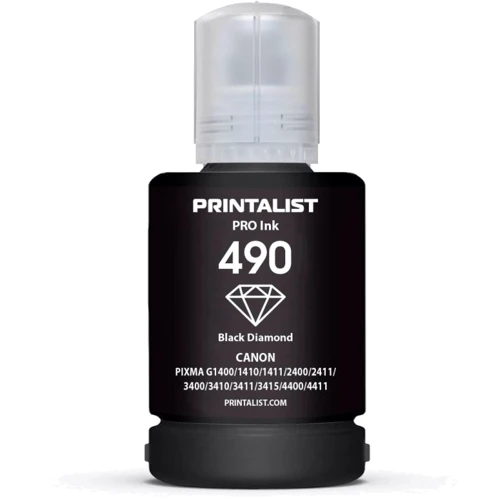 Чернила Printalist Canon GI-490 для G1400/G2400/G3400 140г Black Pigm. (PL490BP): Цвет Black