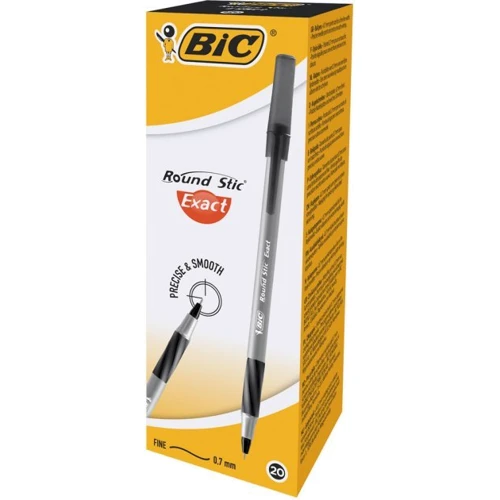 Набір кулькових ручок BIC Round Stic Exact Чорний 0.7 мм 20 шт (3086123340862)