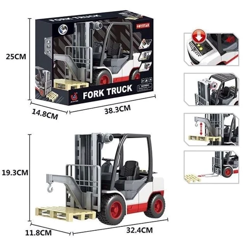 Автонавантажувач Forklift 3 активні кнопки, світло, звук, аксесуари, рухомі елементи (666-61 P): Виробник Noname