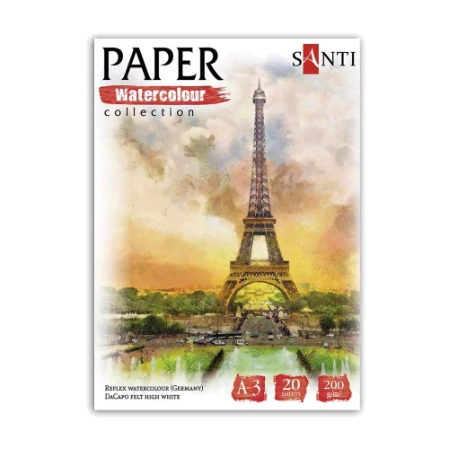 Набор акварельной бумаги SANTI Paper Watercolor Collection Сity А3 20 листов (130510)