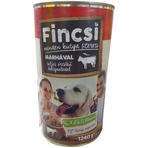 Вологий корм Fincsi для дорослих собак з яловичиною 1.24 кг (5999883273012)