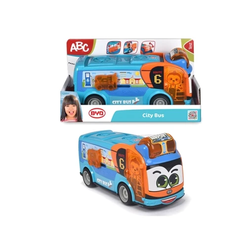 Міський автобус DICKIE TOYS АВС "BYD" з відкритими дверцятами та рухомими деталями