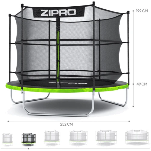 Батут Zipro Fitness Jump Pro 8"с внутренней сеткой 252 см (5902659840660) фото 6
