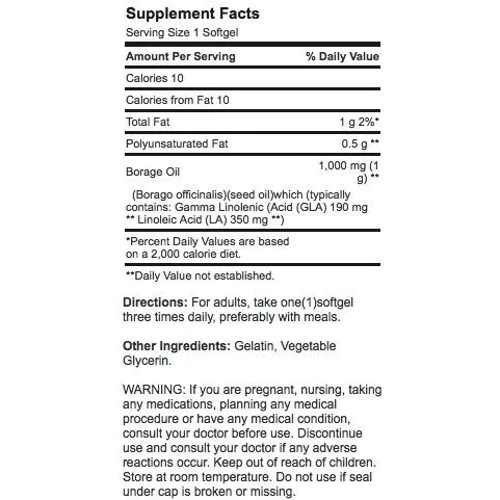Puritan's Pride Borage Oil 1000 mg 100 caps: Тип Омега 3