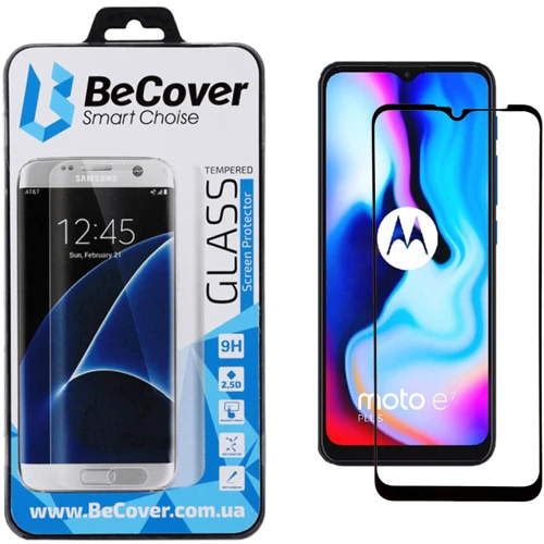 Аксесуар для смартфона BeCover Tempered Glass Black for Motorola Moto E7 Plus (705241): Колір чорний