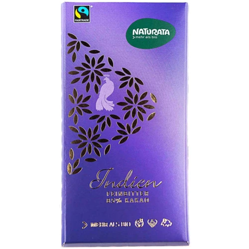 Шоколад Naturata чорний органічний Індія 85% какао 100 г (4024297011668)