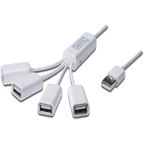 Адаптер Digitus Adapter USB to 4хUSB White (DA-70216)