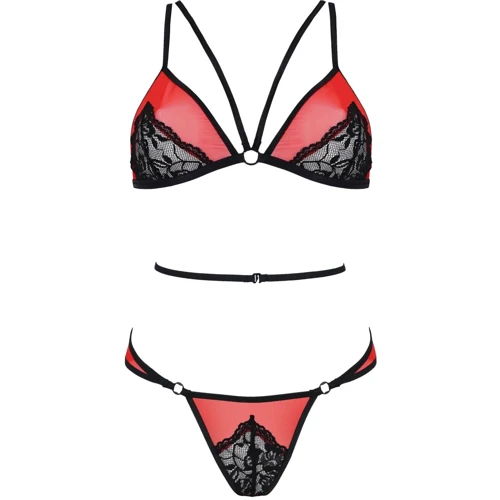 Комплект белья Passion PEONIA SET Red S/M red