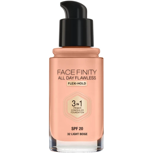 Max Factor Facefinity All day flawless 3in1 Foundation №32 Light Beige Тональний крем 30 ml: Ступінь захисту SPF 20