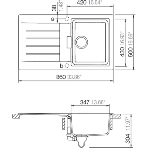 Кухонная мойка SCHOCK PRIMUS D100 Asphalt-43 (24044543): Форма Прямоугольная