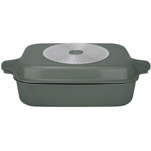 Гусятниця RINGEL Zitrone Olive сковорода Ростер з кришкою 34x24x13.5 см 6+3л (RG-2108-34/OL): Форма прямоугольная