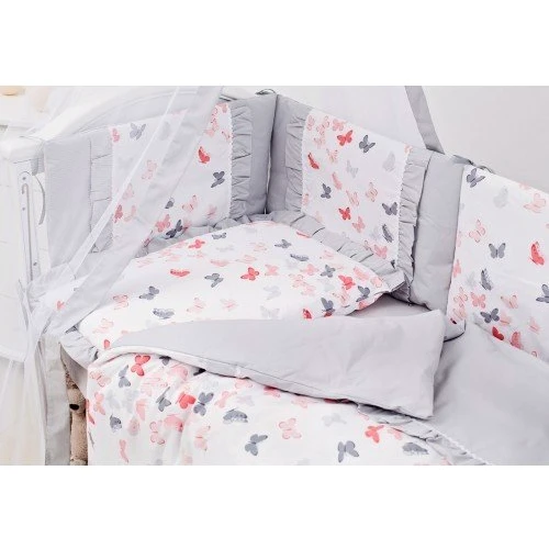 Постельный комплект 8 эл. Twins Romantic Spring collection 4024-TR-101, Butterfly coral, коралловый: Тип постельный комплект