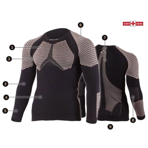 Термофутболка мужская Lasting WEROLO 9070 - XXS/XS - Black/Gray (002.001.3001) фото 2