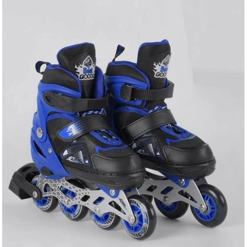 Роликові ковзани Best Roller (30-33) PU колеса, світло на передньому колесі, в сумці Blue / Black (98929)