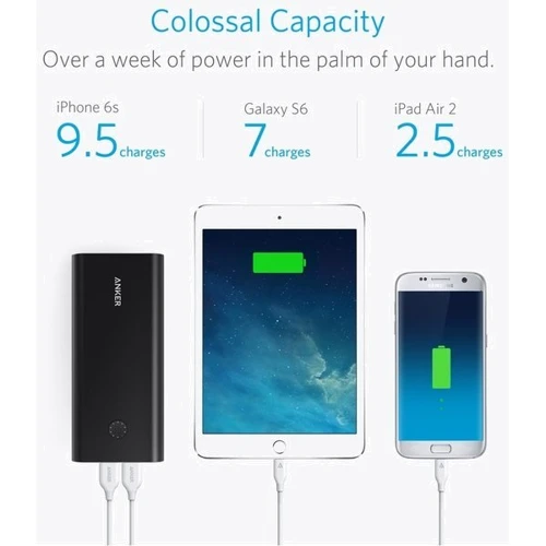 Зовнішній акумулятор ANKER Power Bank PowerCore+ 26800mAh QC3.0 Black (A1374H11): Тип батареї Літій-іонні