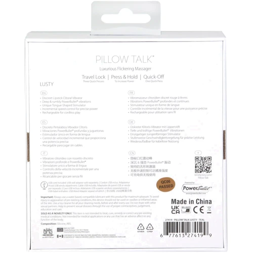 Вибратор Pillow Talk Lusty Luxurious Flickering Massager - Teal